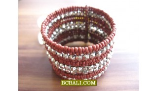 Women Style Beads Silver Cuff Bracelets Designs